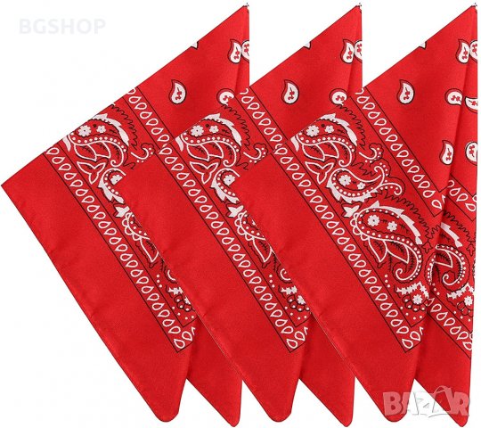 Бандана - Хип Хоп шал - Червен, снимка 7 - Шалове - 28410823