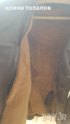 Кожена шуба от телешка кожа с подплата от естествена агнешка кожа , снимка 5 - Палта - 36479473