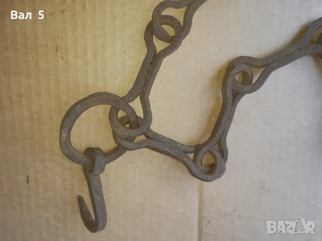 Стара верига за огнище от ковано желязо , здрава, снимка 5 - Антикварни и старинни предмети - 50327099