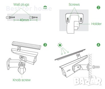 Мощни соларни лампи - комплект от 2 бр LITOM 30 LED, снимка 9 - Соларни лампи - 38413073