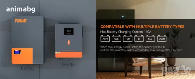 Хибриден соларен инвертор PowMr 10.2 KW с WiFi, снимка 9 - Друга електроника - 48446871
