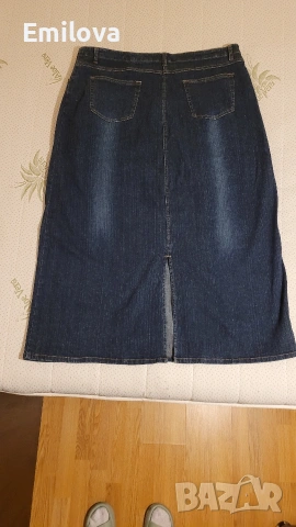 Дънкова пола голям размер макси, снимка 3 - Поли - 53486661