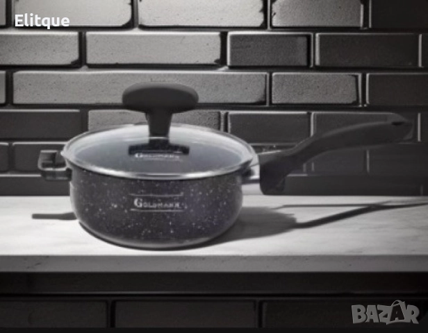 Касерола с капак Goldmann GM 1303-16, 16 см., Алуминий, Мрам. покр., Черен, снимка 6 - Съдове за готвене - 52752091