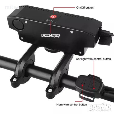 Ултра ярка 5 LED / 8 LED светлина за велосипед, Фар, Клаксон, Батерия, снимка 9 - Аксесоари за велосипеди - 47539794