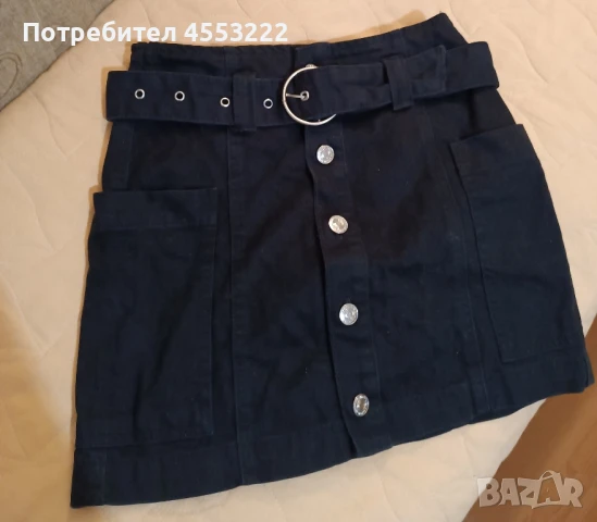 Къса черна дънкова пола , снимка 1