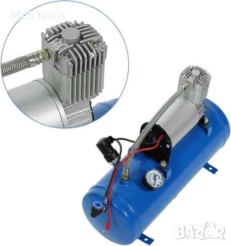 Въздушен компресор 150PSI Маслен резервоар 6L 12V, снимка 4 - Компресори - 51135365