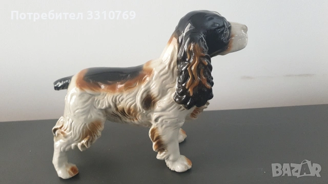 Рядка находка- красива антикварна порцеланова статуетка на ловно куче "Кокер шпаньол".