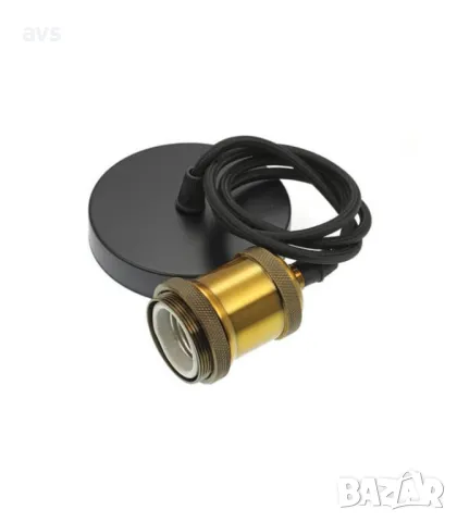 Пендел с кабел 1М Е27 VITO матово златно и черно, снимка 1