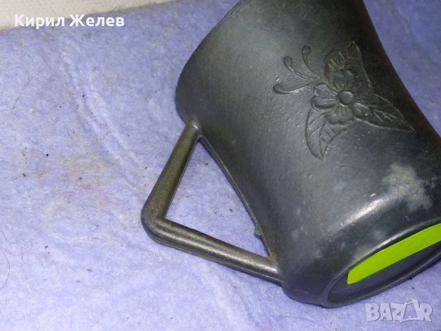 Стара РЯДКА КОЛЕКЦИОНЕРСКА ФЛОРАЛНО ОРНАМЕНТИРАНА ЦИНКОВА ДЕКОРАТИВНА КАНИЧКА / ЧАШКА 42805, снимка 7 - Колекции - 43828028