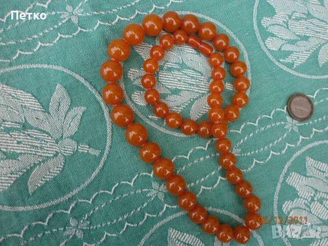 Стар гердан кехлибар  70 грама, снимка 11 - Антикварни и старинни предмети - 52604423