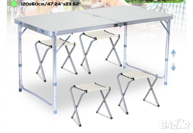 Къмпинг маса с 4 стола, снимка 5 - Барбекюта - 36504304