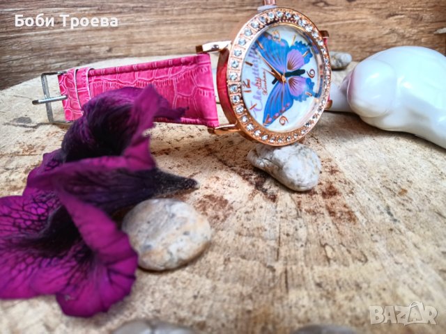 Стилен дамски часовник за любителите на пеперуди, снимка 6 - Дамски - 43186641