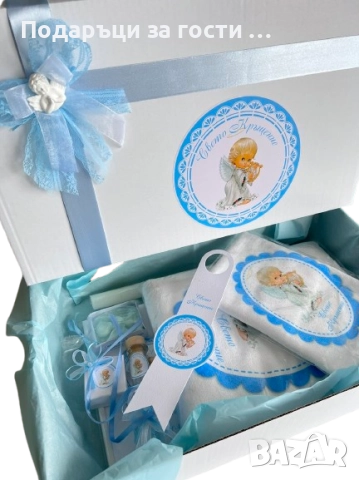 Комплект за Кръщене в син цвят , снимка 3 - Декорация - 52571633