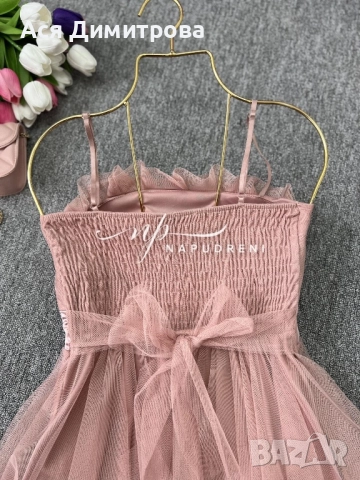 Дамска рокля с тюл, снимка 2 - Рокли - 49059557