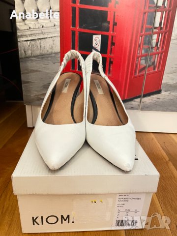 Обувки Kiomi блок ток бели естествена кожa, снимка 7 - Дамски обувки на ток - 39230061