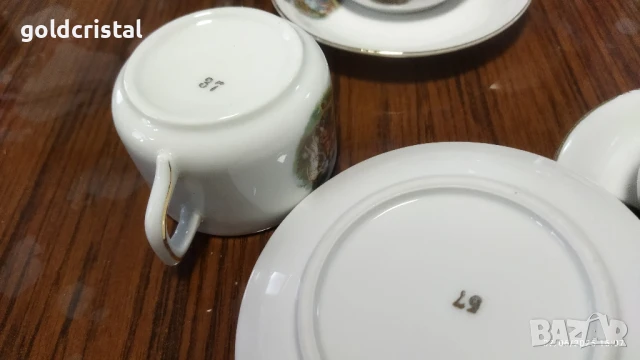 старинен порцелан Чехословакия чашки за кафе трите грации, снимка 8 - Антикварни и старинни предмети - 50587749