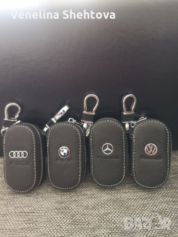 Естествена кожа Кейс Ключодържател за автомобилен ключ с лого, снимка 5 - Аксесоари и консумативи - 32215344