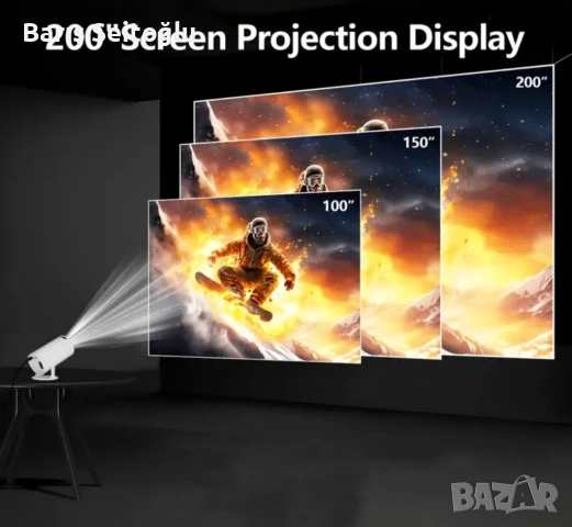 HD проектор с Android 11 – Превърни всяка стена в кино екран! 📽️, снимка 4 - Плейъри, домашно кино, прожектори - 50457518