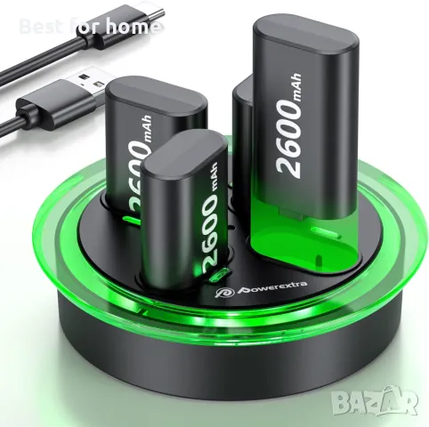 Xbox Controller 4 батерии и докинг станция от Powerextra