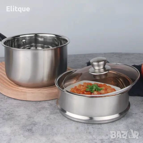 Многофункционална тенджера касерола от неръждаема стомана "Готвене на пара добавка в комплекта ", снимка 14 - Други - 52894808