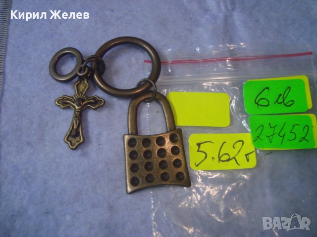 ИНТЕРЕСНА ВИНТИДЖ МЕСИНГОВА АРТ ВИСУЛКА КАТИНАРЧЕ За КЛЮЧОДЪРЖАТЕЛ с КРЪСТЧЕ РАЗПЯТИЕ 27452, снимка 6 - Други - 36950528