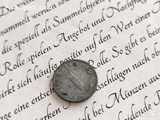 Монета - Трети райх - Германия - 1 пфениг | 1944г.; серия G, снимка 1 - Нумизматика и бонистика - 43157154