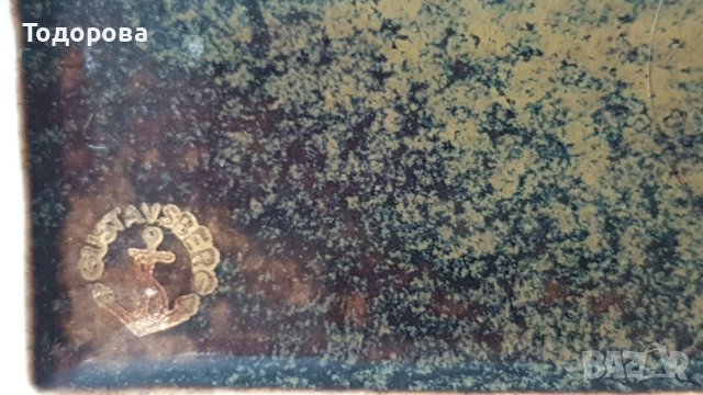 Порцеланов сувенирен поднос -specially designed for swedish american line, снимка 2 - Антикварни и старинни предмети - 43803594