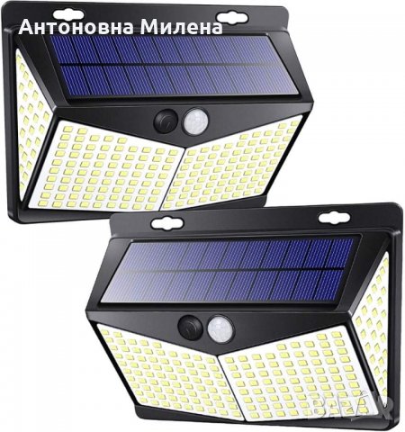  2бр- 208 LED Соларна водоустойчива градинска лампа, снимка 1 - Соларни лампи - 32287432