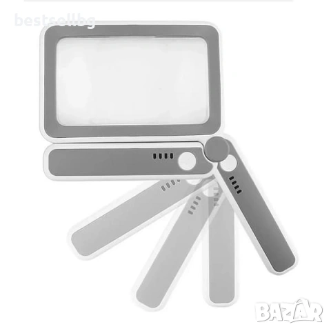 Професионална голяма правоъгълна увеличителна ръчна лупа за четене с LED осветление USB зареждане, снимка 14 - Други инструменти - 53090619