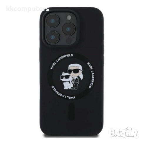 Оригинален кейс Karl Lagerfeld Silicone Karl and Choupette Heads MagSafe и Протектор За iPhone 16 Pr, снимка 3 - Калъфи, кейсове - 51961981