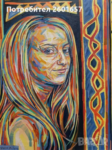 Мария Юркова, женски портрет маслени бои., снимка 2 - Картини - 52755975