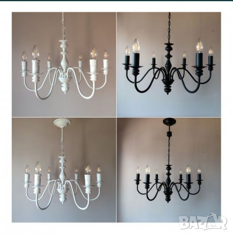 Черен витидж полилей-класически,модерен осветление з хол,всекидневна,спалня,шаби шик старинна  лампа, снимка 2 - Лампи за таван - 25318784