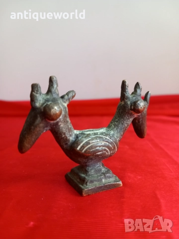 Римска Зооморфна Статуетка Двуглава Птица 2Век Реплика, снимка 2 - Антикварни и старинни предмети - 51917104