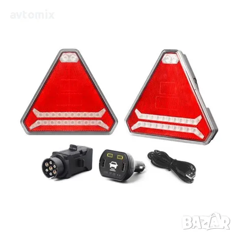 Безжични диодни LED стопове с магнит и вендуза, 12V, неон ефект