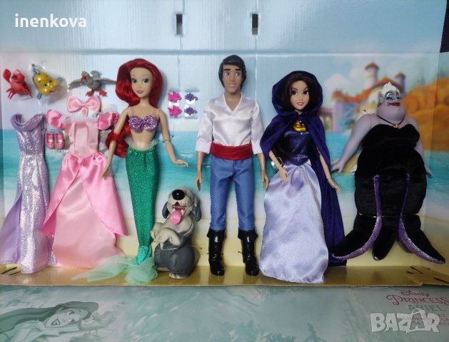 Комплект кукли - Малката русалка - Ариел, Ерик, Урсула и кукла Ванеса Дисни Disney оригинални