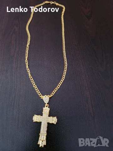 Колие от медицинска стомана с златно покритие , снимка 2 - Колиета, медальони, синджири - 51406939