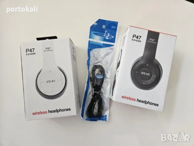+Гаранция! Нови! Безжични слушалки P47 wireless, Bluetooth, FM, MP3, SD карта памет , снимка 4 - Bluetooth слушалки - 50125046