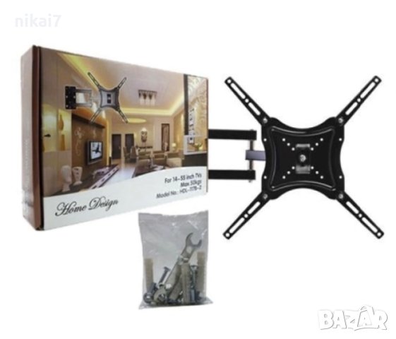 Стойка за телевизор 14до55 инча МАХ50кг универсална въртяща се стенна, снимка 4 - Телевизори - 43892337