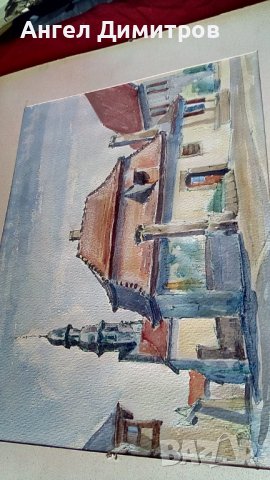 Прекрасна картина акварел 1975 K. Helm, снимка 7 - Картини - 36633286