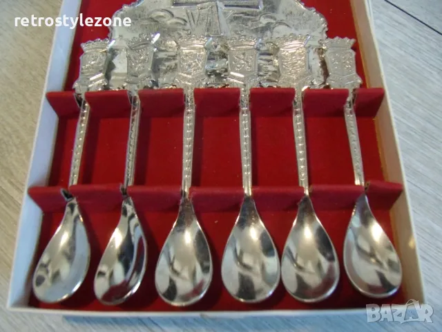 № 7753 стари малки лъжички с поставка за стена , снимка 2 - Други ценни предмети - 47897762