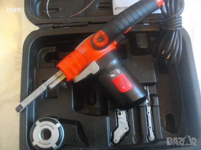 ПЪЛЕН КОМПЛЕКТ С 3 ПРИСТАВКИ ЕЛЕКТРИЧЕСКА ПИЛА МИНИ ЛЕНТОВ ШЛАЙФ 400W РЕГЛАЖ BLACK DECKER KA902E 