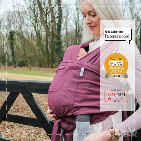 Слинг за бебе Caboo от памучна смес - бордо | Слинг за новородено, снимка 6 - Други - 50582628