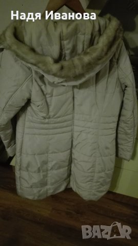 Елегантно зимно палто, грейка с качулка и кожи, снимка 2 - Палта, манта - 26915829