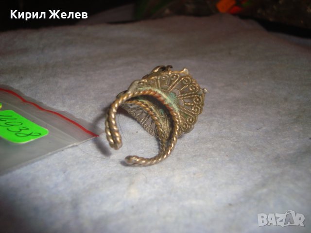 СТАР РЕТРО АРТ ДЕКО ПОСРЕБРЕН ПРЪСТЕН РЪЧНА МАЙСТОРКА ИЗРАБОТКА с ГНЕЗДО за ВГРАЖДАНЕ на КАМЪК 14938, снимка 3 - Антикварни и старинни предмети - 37513129