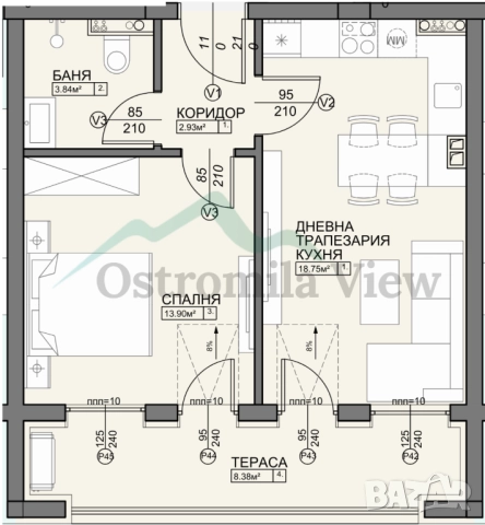 Двустаен апартамент – ранни продажби в малка сграда, кв. Остромила, снимка 3 - Апартаменти - 52546982