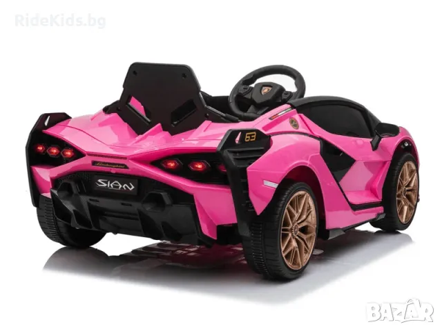 Lamborghini Sian 12V – Детска акумулаторна кола, Розова, EVA гуми, снимка 6 - Детски велосипеди, триколки и коли - 50048811
