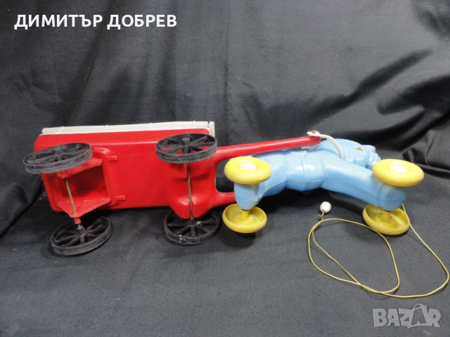 СТАРА РЕТРО СОЦ УНГАРСКА ПЛАСТМАСОВА ИГРАЧКА КОН С КАРУЧКА DMSZ, снимка 7 - Колекции - 52752841