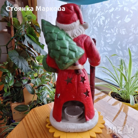 Голям керамичен свещник-Дядо Коледа с гега, снимка 4 - Коледни подаръци - 52654588