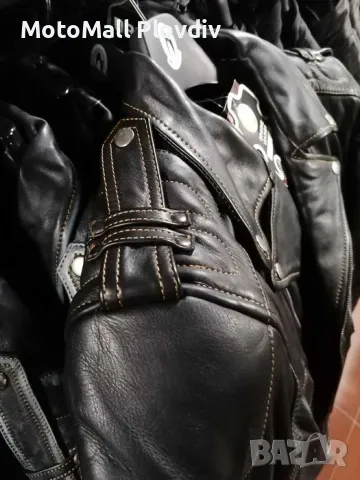 Кожено яке Motomall Rock черно мото мотор чопър, снимка 6 - Аксесоари и консумативи - 49179056