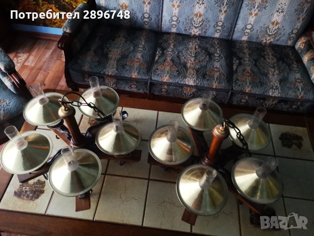 Два полилеия от ковано желязо и мед , снимка 12 - Полилеи - 43899820